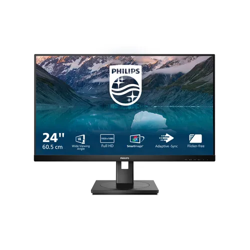 23.8" MONITEUR PHILIPS Full HD WLED HDMI/VGA/DP INCLINAISON