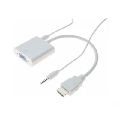 ADAPTATEUR HDMI (M) vers VGA (F) +Audio ECO Blanc 051224