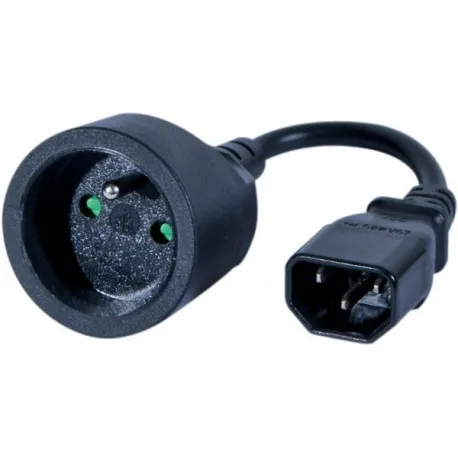 ADAPTATEUR IEC C14 (M) vers CEE 7 (F) Noir 809071
