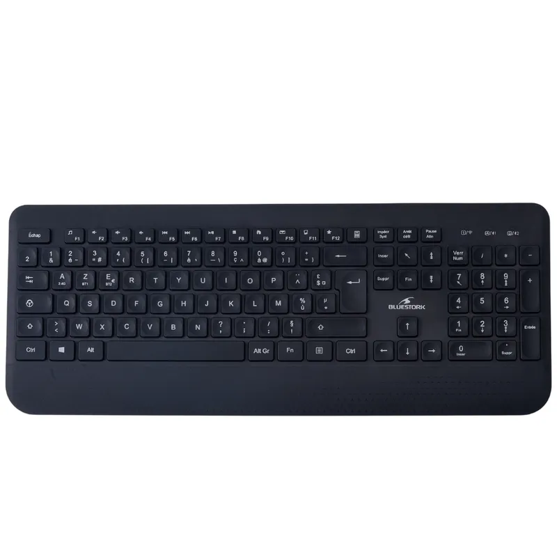 BLUESTORK BS-KB-OFFICE-R2/FR CLAVIER ss/fil RECHARGABLE 2.4G+BTO Noir