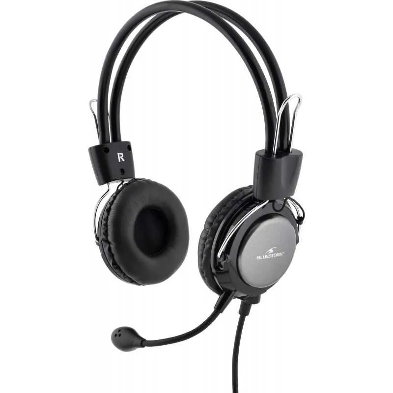 BLUESTORK MC201 Casque +Micro anti-bruit Reglage VOL. Jack 3,5mm