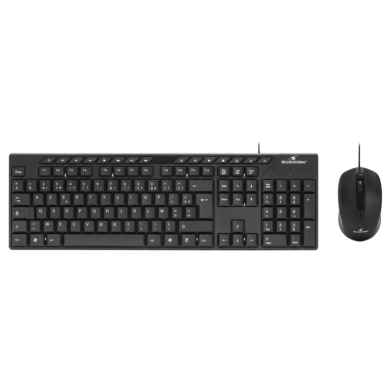 BLUESTORK PACK-MEDIA-OFF/FR Pack CLAVIER+SOURIS filaires USB Noir