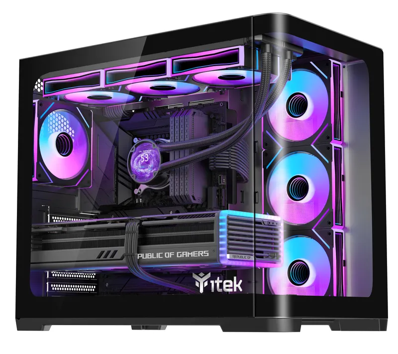 BOITIER iTek Dark Cave Curved (Noir) Moyen ATX ITGCADCCB