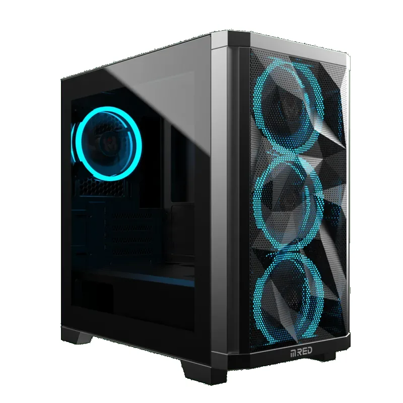 BOITIER M.RED STARDUST Mini verre 2x120mm RGB sans Alim/mATX Noir