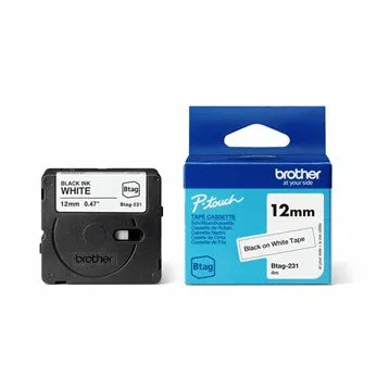 Brother Ruban BTAG231 12MM Noir / Blanc