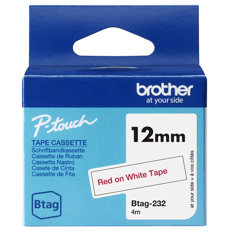 Brother Ruban BTAG231 12MM Rouge / Blanc