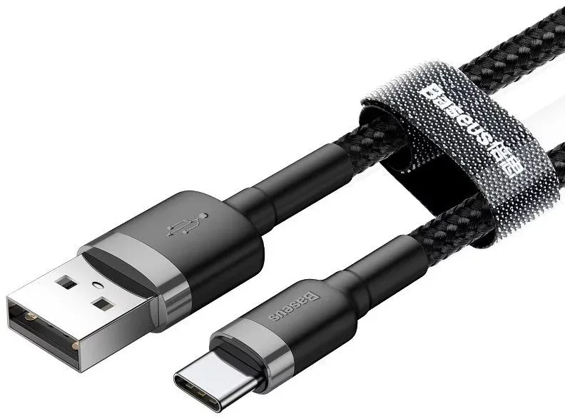 Cable Baseus Cafule USB-A (M) vers USB-C (M 1m Noir/Gris CATKLF-BG1