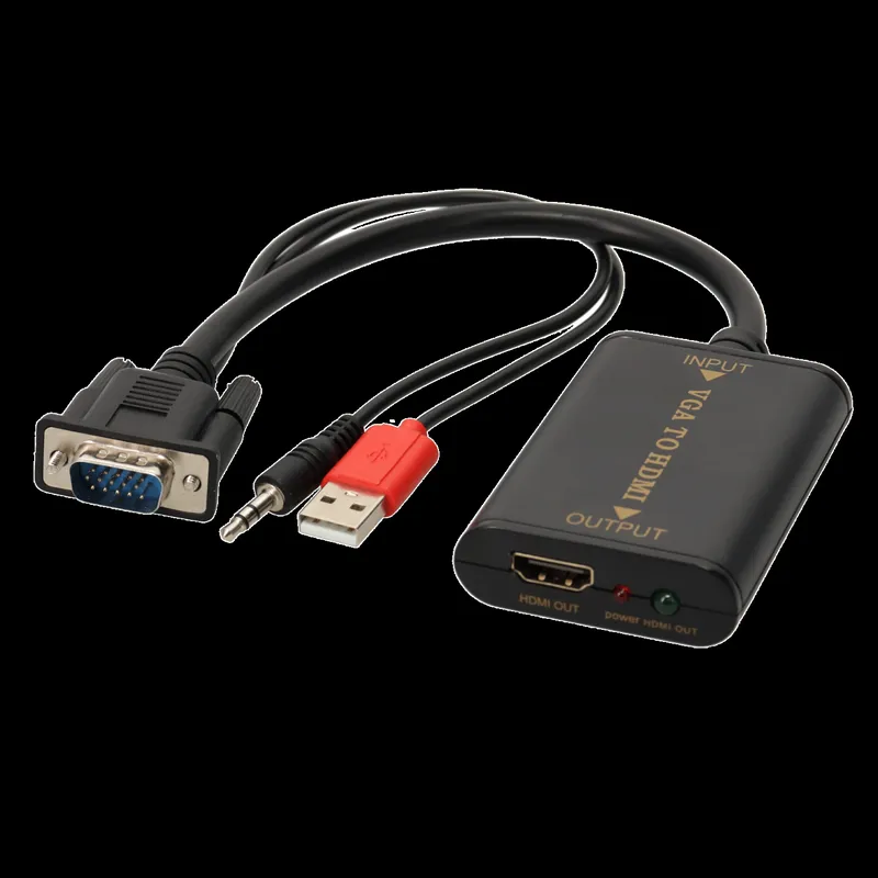 CONVERTISSEUR VGA (M) +Audio vers HDMI (M) alim. via USB 2m 127848