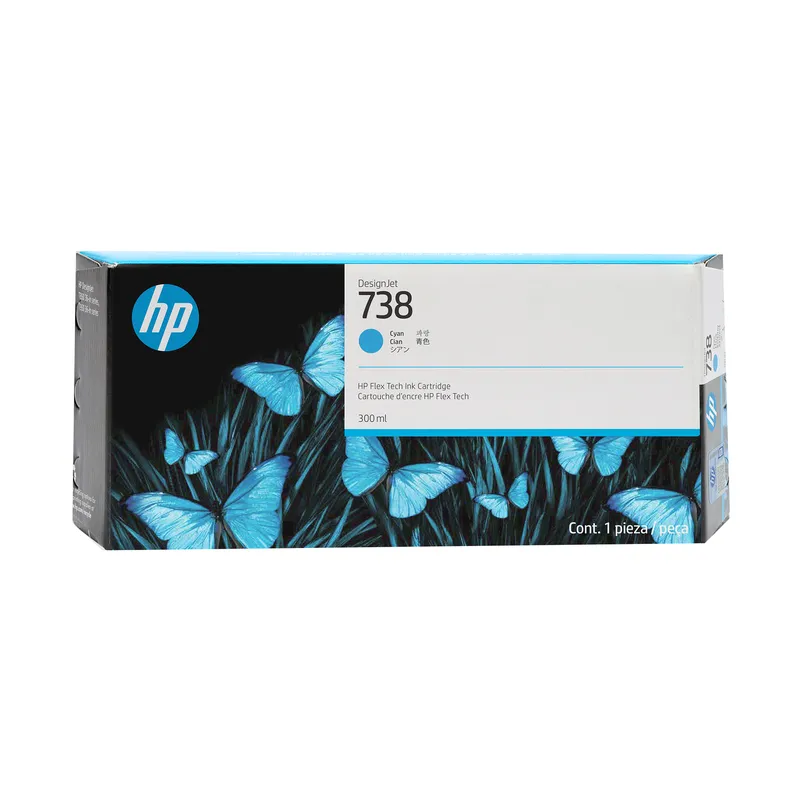 Cartouche HP 738 300-ml Cyan DesignJet Ink Cartridge