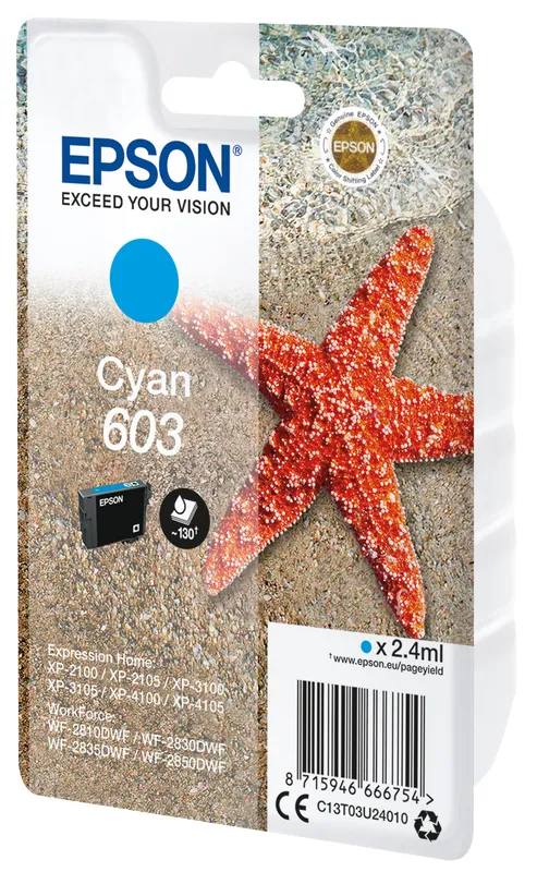 EPSON CRT Singlepack Cyan 603