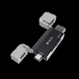 DEVIA Lecteur Carte SD/TF USB-A+USB-C 3.0 Leopard