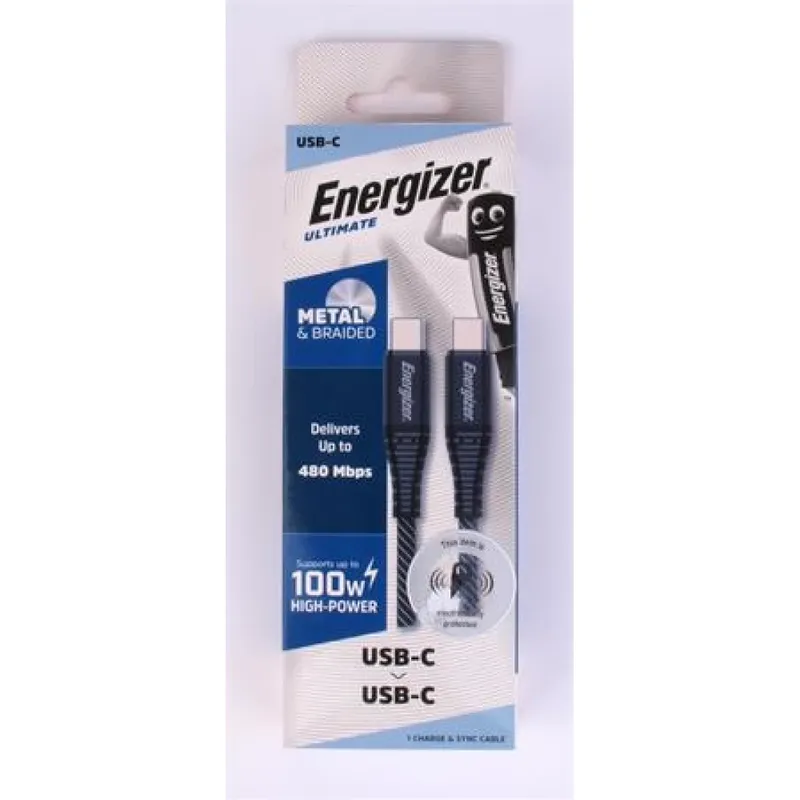 Energizer CABLE USBC/C METAL 100W 2M NR
