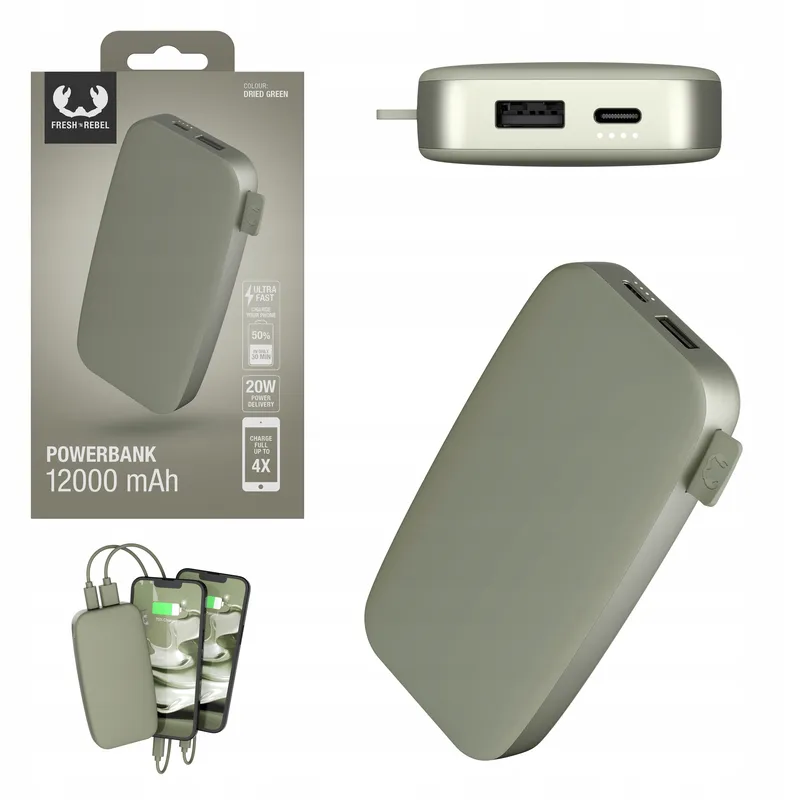 FRESH N REBEL - Powerbank 12000 mAh USB-C - Ultra Fast Charging & 20W