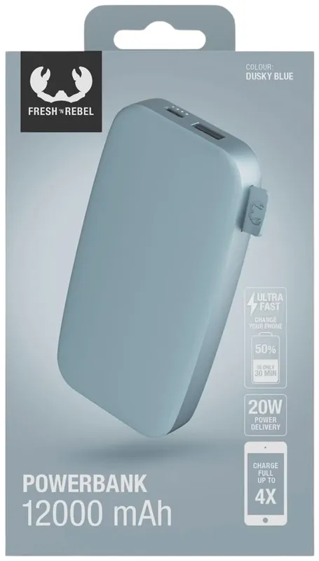FRESH N REBEL - Powerbank 12000 mAh USB-C - Ultra Fast Charging & 20W