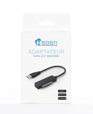 HEDEN ADAPTATEUR USB3.0 pour HDD/SSD 2,5'' SATA NOIR