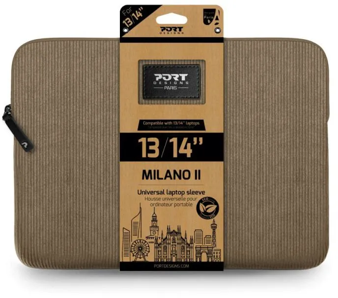 PORT DESIGNS HOUSSE MILANO II ECO SLEEVE 13/14" DESERT BROWN