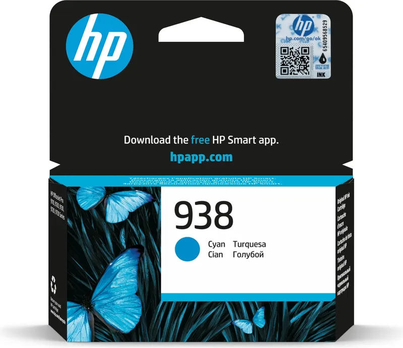 HP 938 Cartouche Encre Authentique Cyan - 800 pages