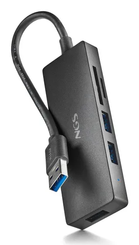 Hub USB-C 3.0 NGS iHub Reader - 3 ports USB-A + lecteur de cartes (Gr
