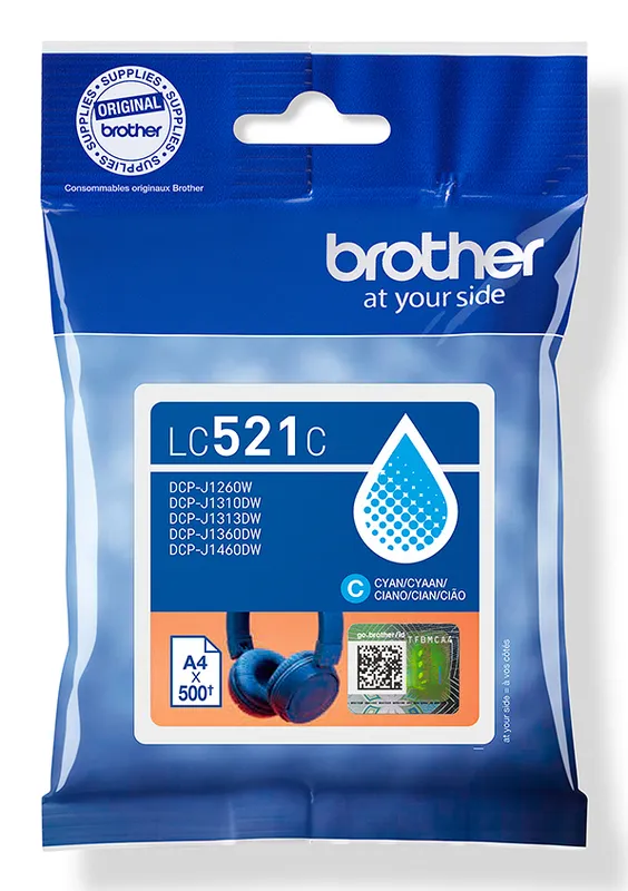 BROTHER LC-521C ENCRE CYAN 500 PAGES