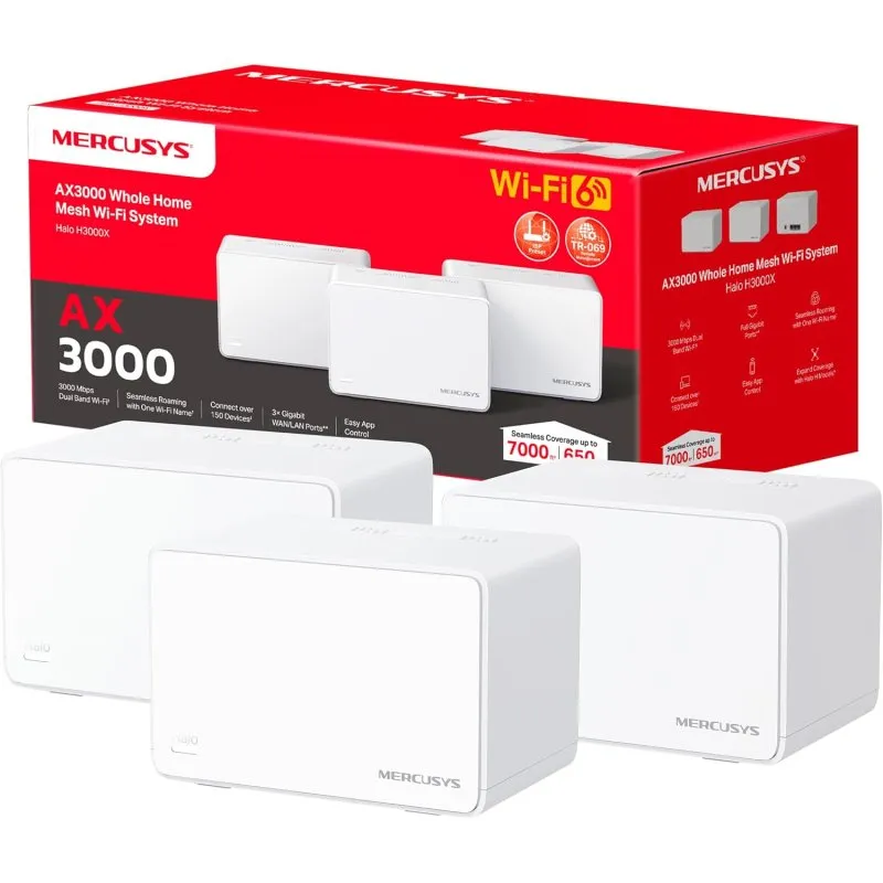 MERCUSYS Halo H80X MESH WiFi6 AX3000 +3 ports GbLAN (pack 3x)