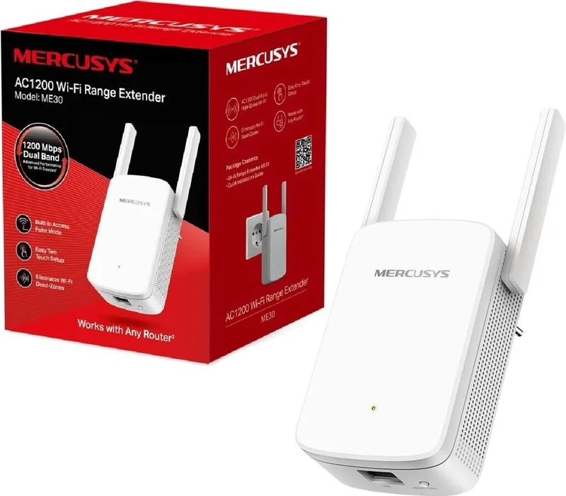 MERCUSYS ME30 Répéteur Dual Band WiFi Range Extender AC1200 1200Mbps