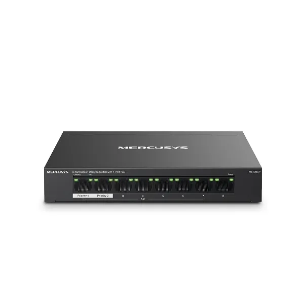 MERCUSYS MS108GP Switch 8 ports GbL dont 7xPoE+ (65W) métal