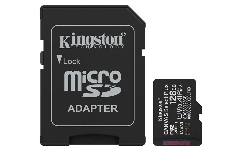 KINGSTON TECHNOLOGY MicroSD 128Go Kingston UHS-I Canvas Select+ c10 U1 TCP 3.40€ incl