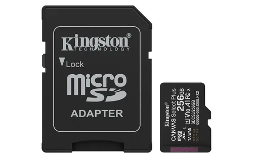 KINGSTON TECHNOLOGY MicroSD 256Go Kingston UHS-I Canvas Select+ c10 U3 TCP 4.00€ incl