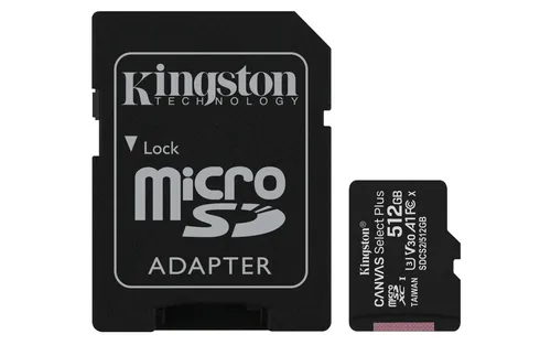 KINGSTON TECHNOLOGY MicroSD 512Go Kingston UHS-I Canvas Select+ c10 U3 TCP 4.60€ incl
