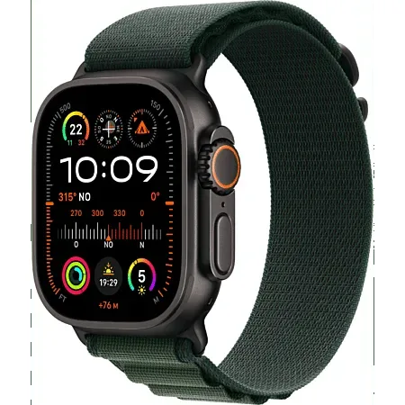 MONTRE APPLE WATCH Ultra 2 Black titanium 49mm 4G dark green alpine l
