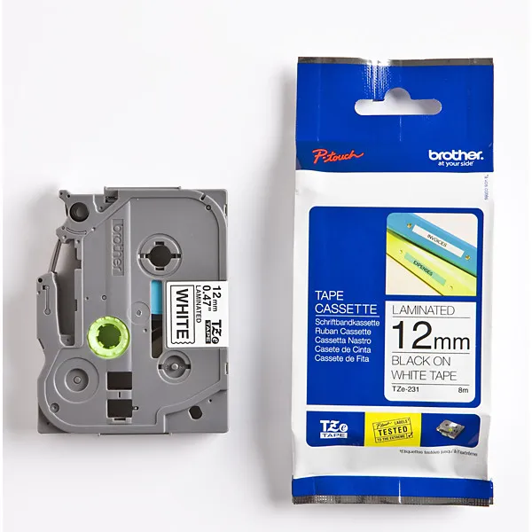 BROTHER 12MM BTAGF631 NOIR SUR JAUNE