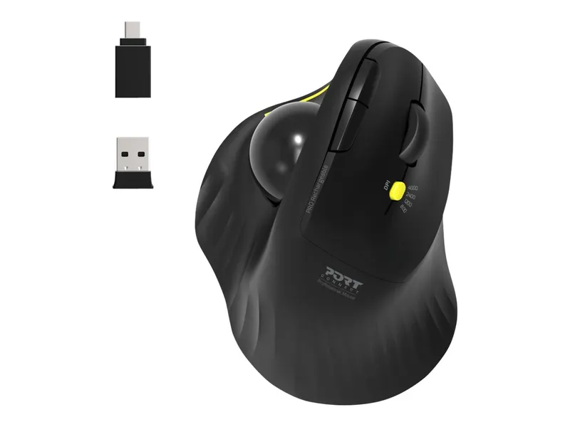 Port Designs Mouse Ergonomic Rechargeable Bluetooth Track Ball