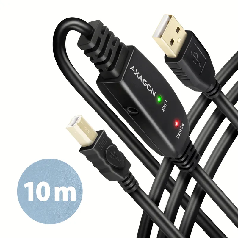 Rallonge Usb-a/B 2.0 amplifiée Axagon ADR-210B M/M 10m - Adr
