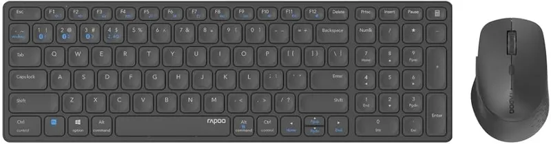 RAPOO 9700M Kit ultra-slim ss fil multimode, Clavier ss fil+souris Nr