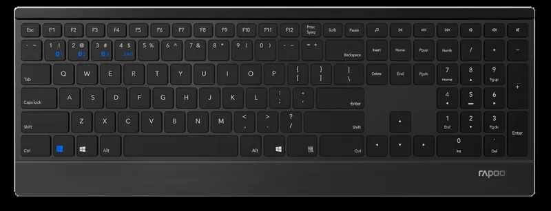 RAPOO CLAVIER E9500M Multi-mode Wireless Ultra-slim Keyboard - BLACK
