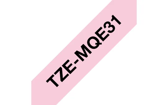 BROTHER RUBAN TZE-MQE31 12MM NOIR SUR ROSE PASTEL LAMINE 4M
