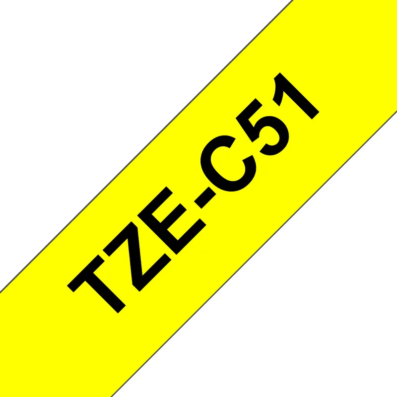 BROTHER RUBAN TZEC51 24MM NOIR SUR FOND JAUNE
