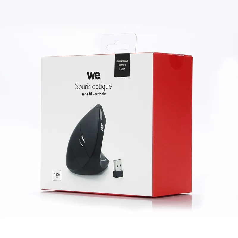 Souris verticale WE sans fil 5 boutons et 1 molette, noir