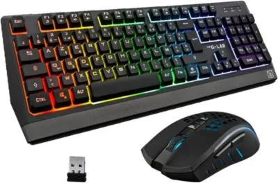 THE G-LAB COMBO HYDRO BKG/FR Pack clavier&souris Menbrane Rainbow60%