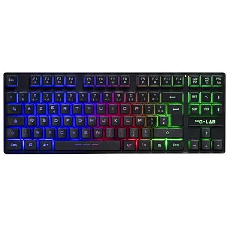 The G-lab Keyz-cae-tkl-wl/FR Clavier Membrane Rainbow Tkl fil FR Noir