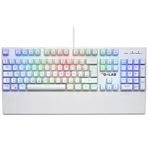 THE G-LAB KEYZ-RUBI Clavier GAMING Méca. RGB Red Sw Repose poig Blanc