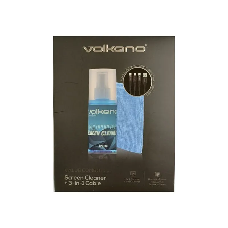 VOLKANO IC-BUN-3 VALUE Combo Bundle Kit Nettoyage+Câble charge 3-en-1