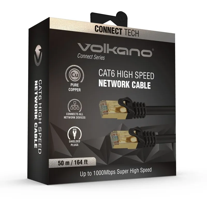 VOLKANO VK-20223-BK CABLE RESEAU RJ45 CAT.6 50M NOIR