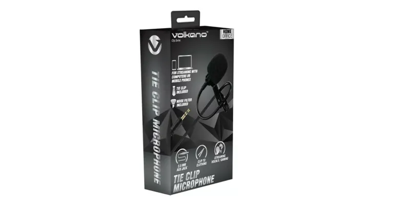 VOLKANO VK-6507-BK CLIP Series MICROPHONE Cravate Jack 3.5mm