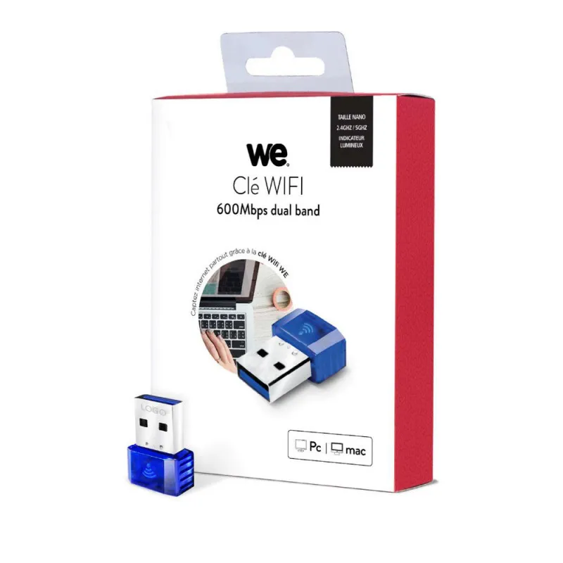 WE - AC600 Nano Clé USB WiFi AC600 Dual Band USB2.0 150Mb/s en 2.4G