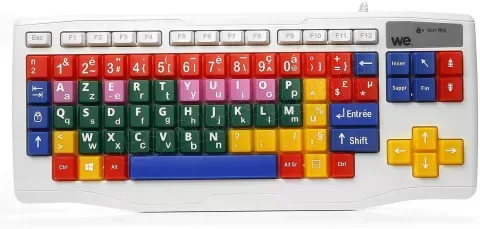 WE KIDS - Clavier FR USB Grandes touches colorées pour Enfants