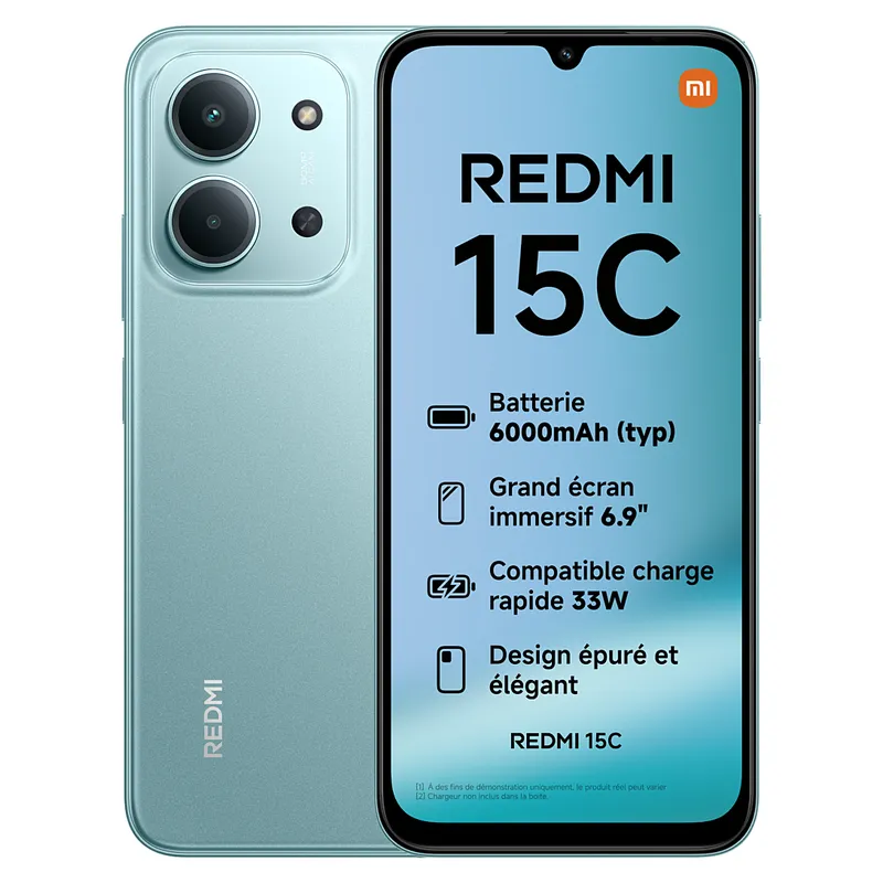 Xiaomi Redmi 15C 4G NFC G81 Ultra 6,9 120Hz 4/256Go 6000mAh Vert